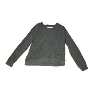 Love Mood Hoodie Women's M Charcoal Grey Full Zip Polyester Long Sleeve